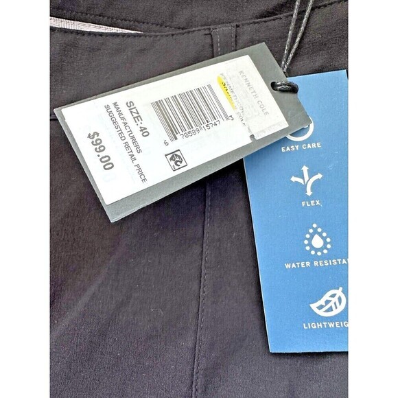 Kenneth Cole Mens Seam Cargo Pants Straight Leg Stretch Flat Front Black Size 40 - Picture 6 of 9